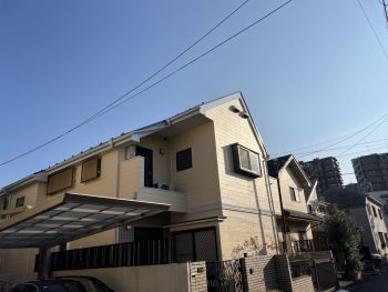 小金井市本町125万円で一戸建ての屋根壁塗装した施行事例